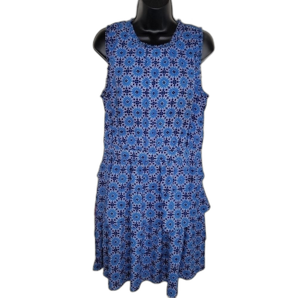 Banana Republic tiered sleeveless floral ruffle dress size 12